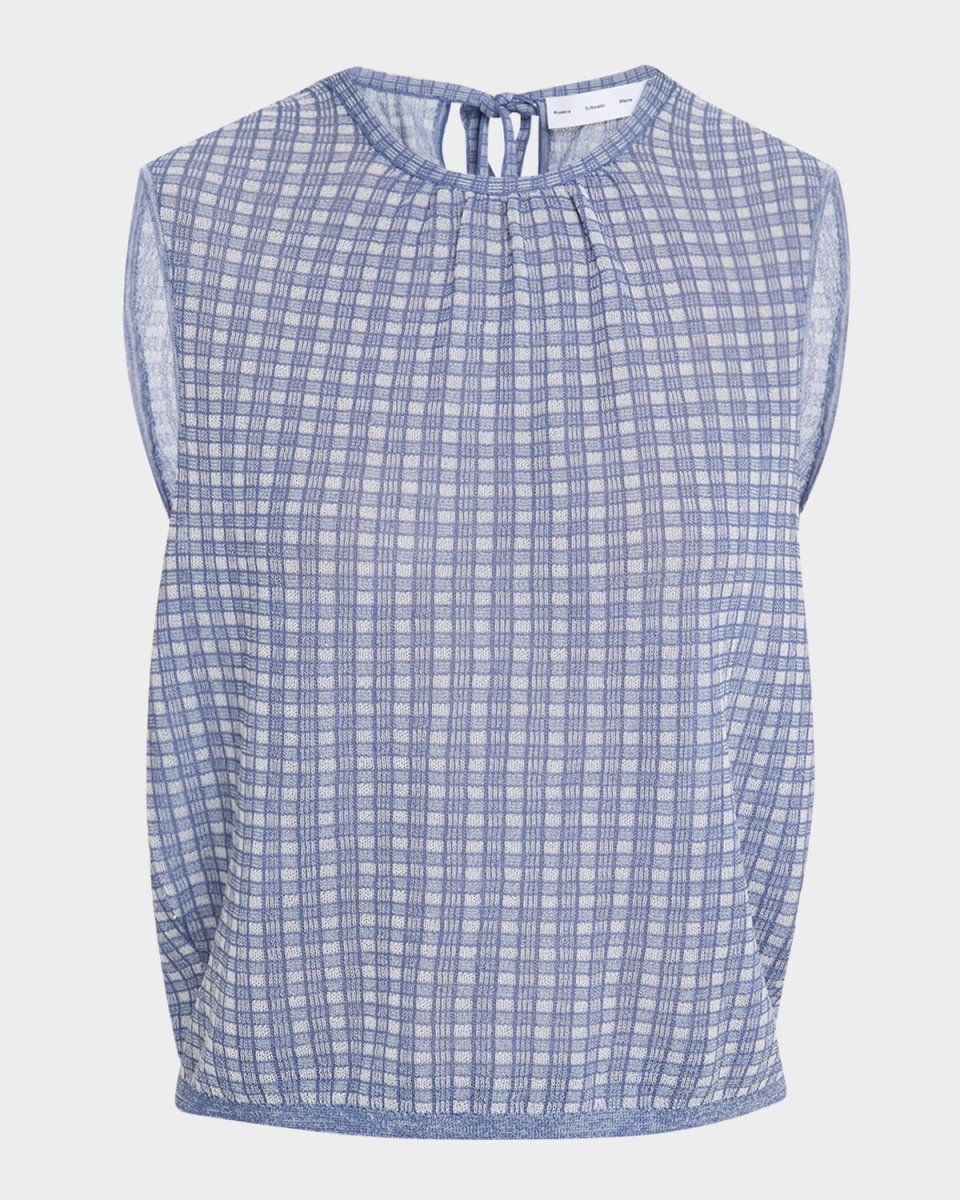 Bradley Sleeveless Knit Plaid Top